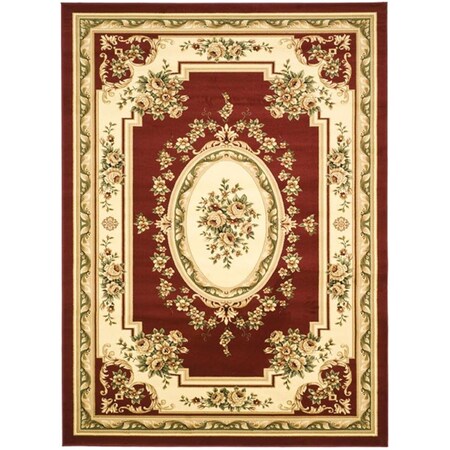 Safavieh 9 x 12 ft. Lyndhurst Power Loomed 11 mm Pile Height Rug Large Rectangle - Red & Ivory LNH218C-9
